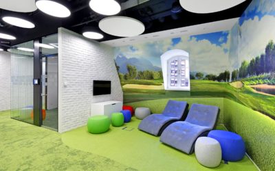 How about some golf field in the office? Why not?…